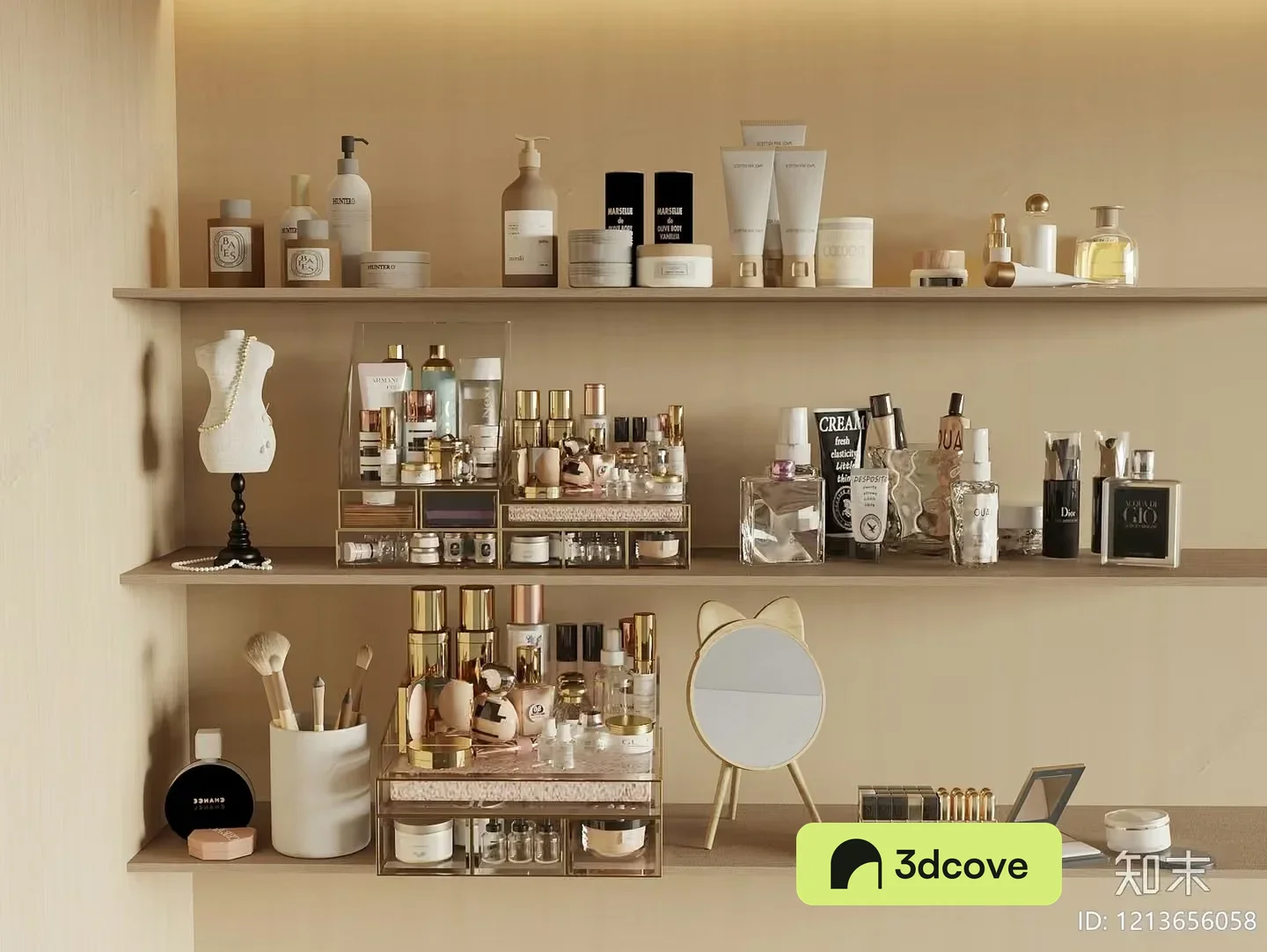 Modern Makeup Shelf