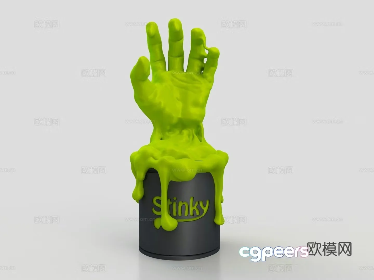 Paint bucket hand sculpture liquid palm 3d model