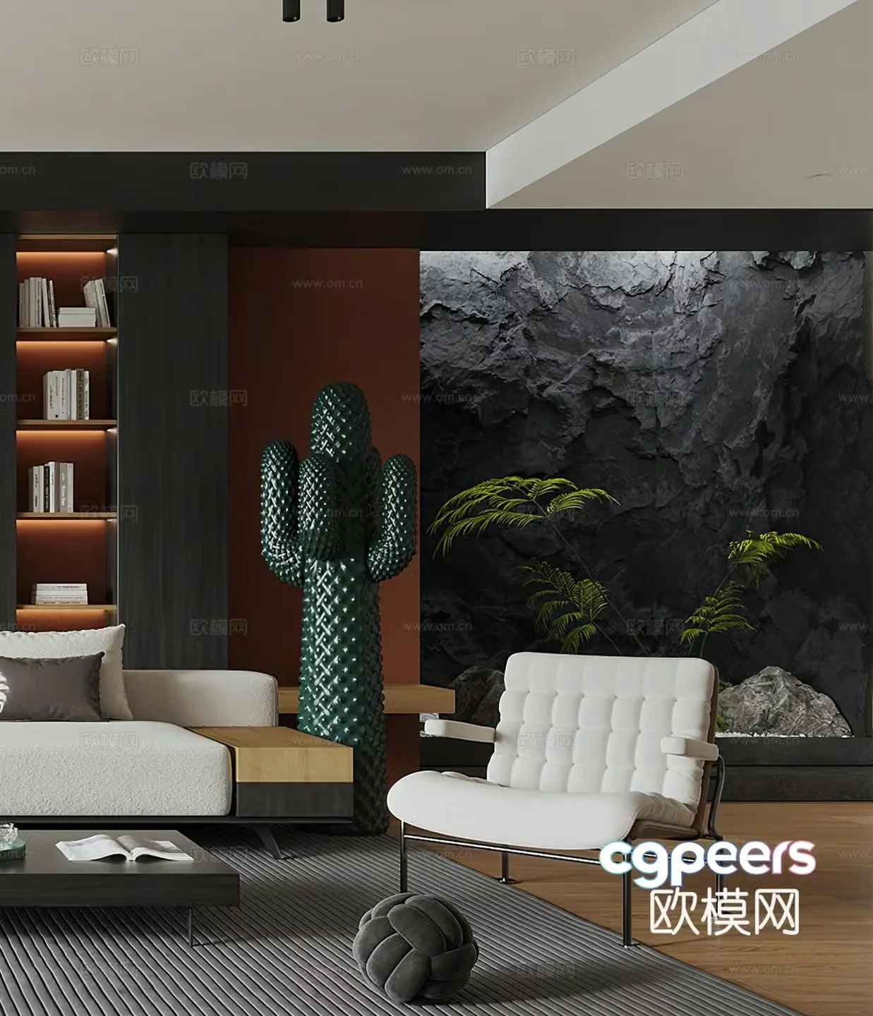 Modern leisure chair ornaments Italian leisure chair side table corner table Xuan 3D model
