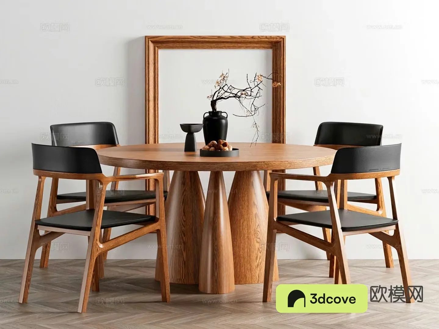 Medieval style round dining table and chairs
