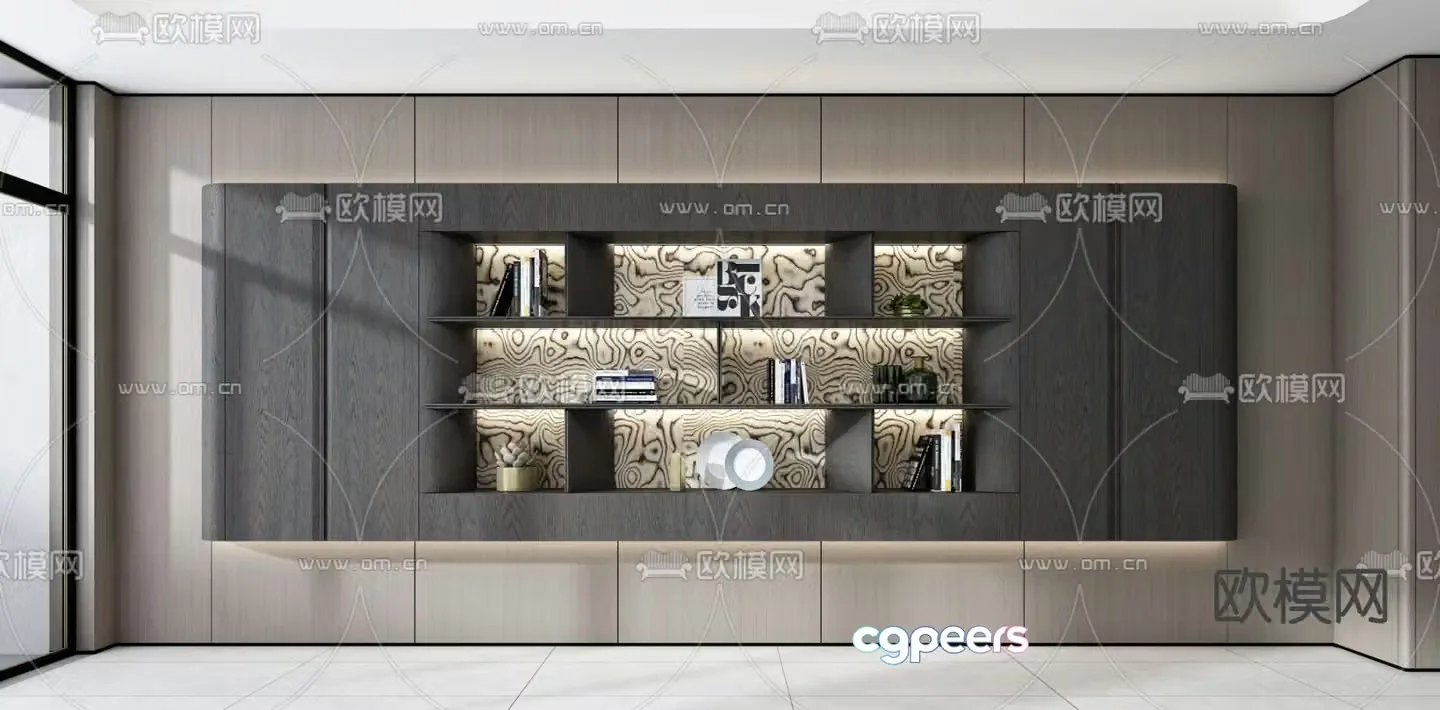 Modern decorative cabinet shelf 3D model