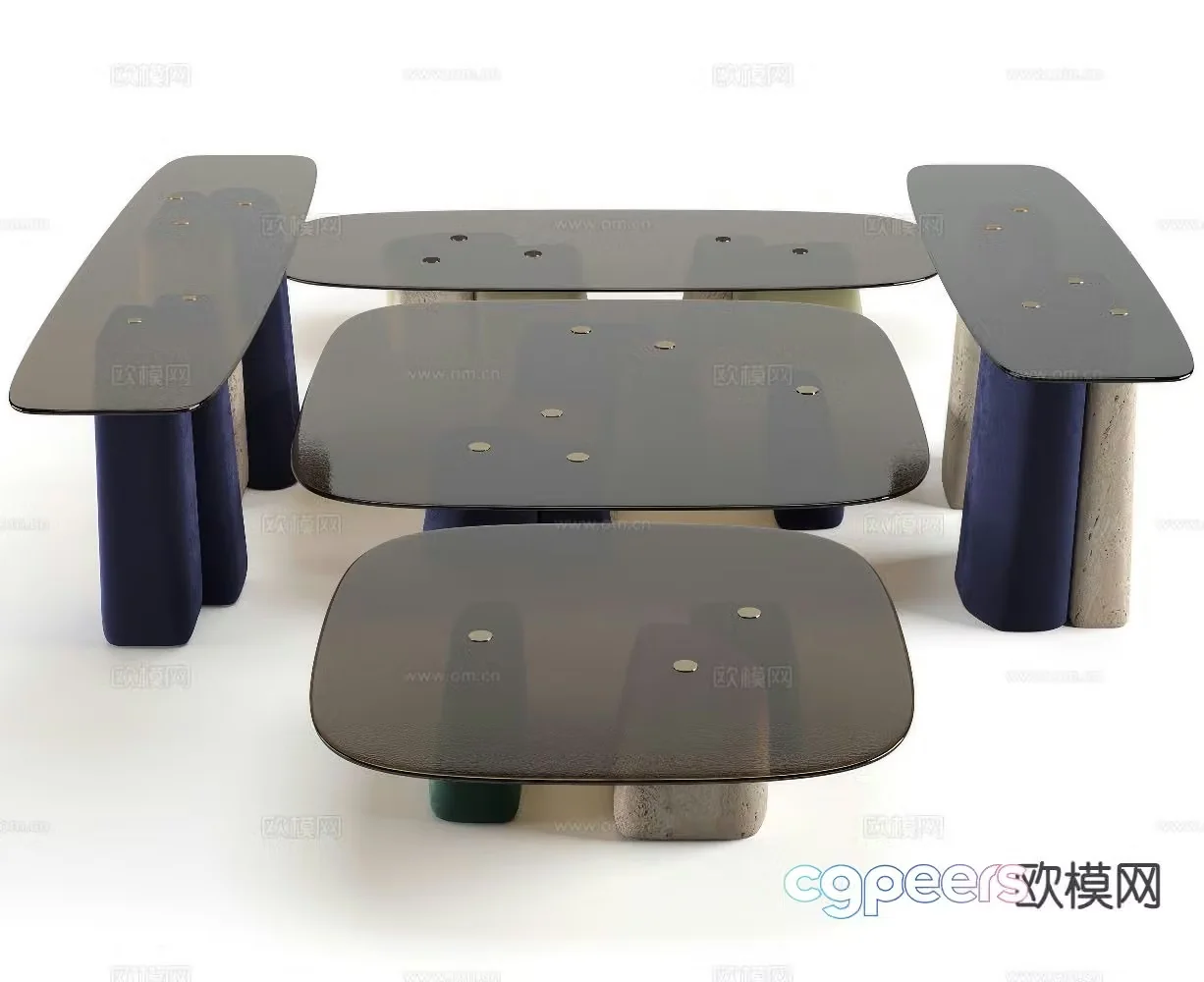 BAXTER glass dining table 3d model