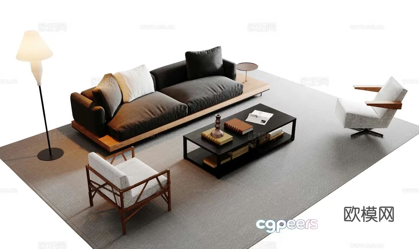Modern sectional sofa 3d model