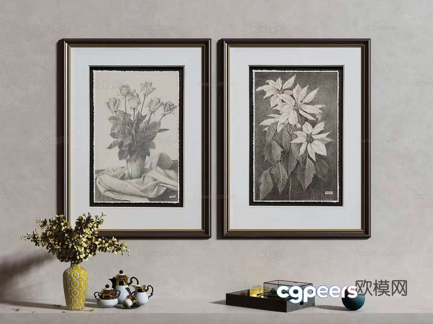 Modern Wasabi Hanging Painting Oil Painting 3D Model