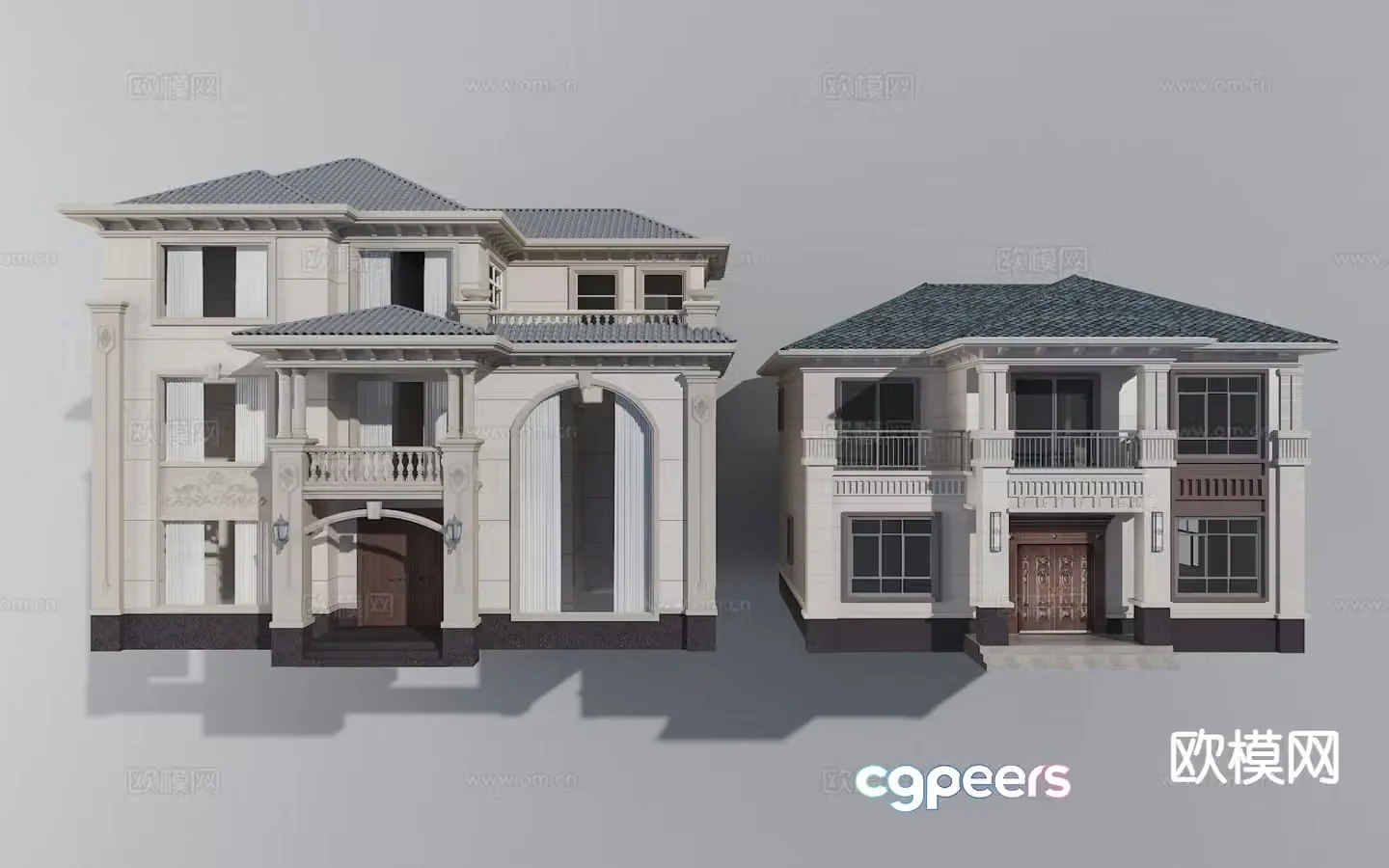 European style single-family villa three-story villa exterior 3D model