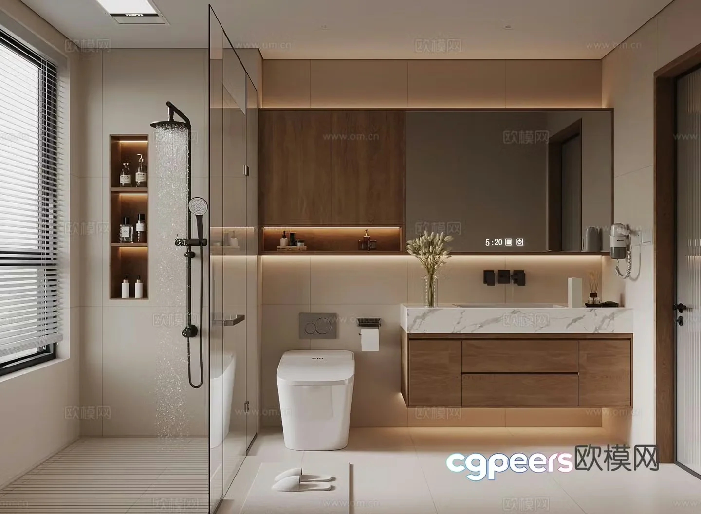 Modern bathroom toilet bathroom cabinet 3d model