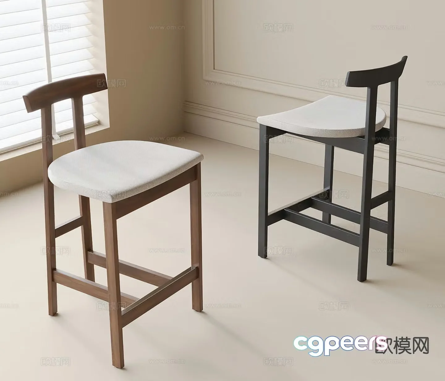 Wabi Sabi bar stool bar stool high stool 3d model