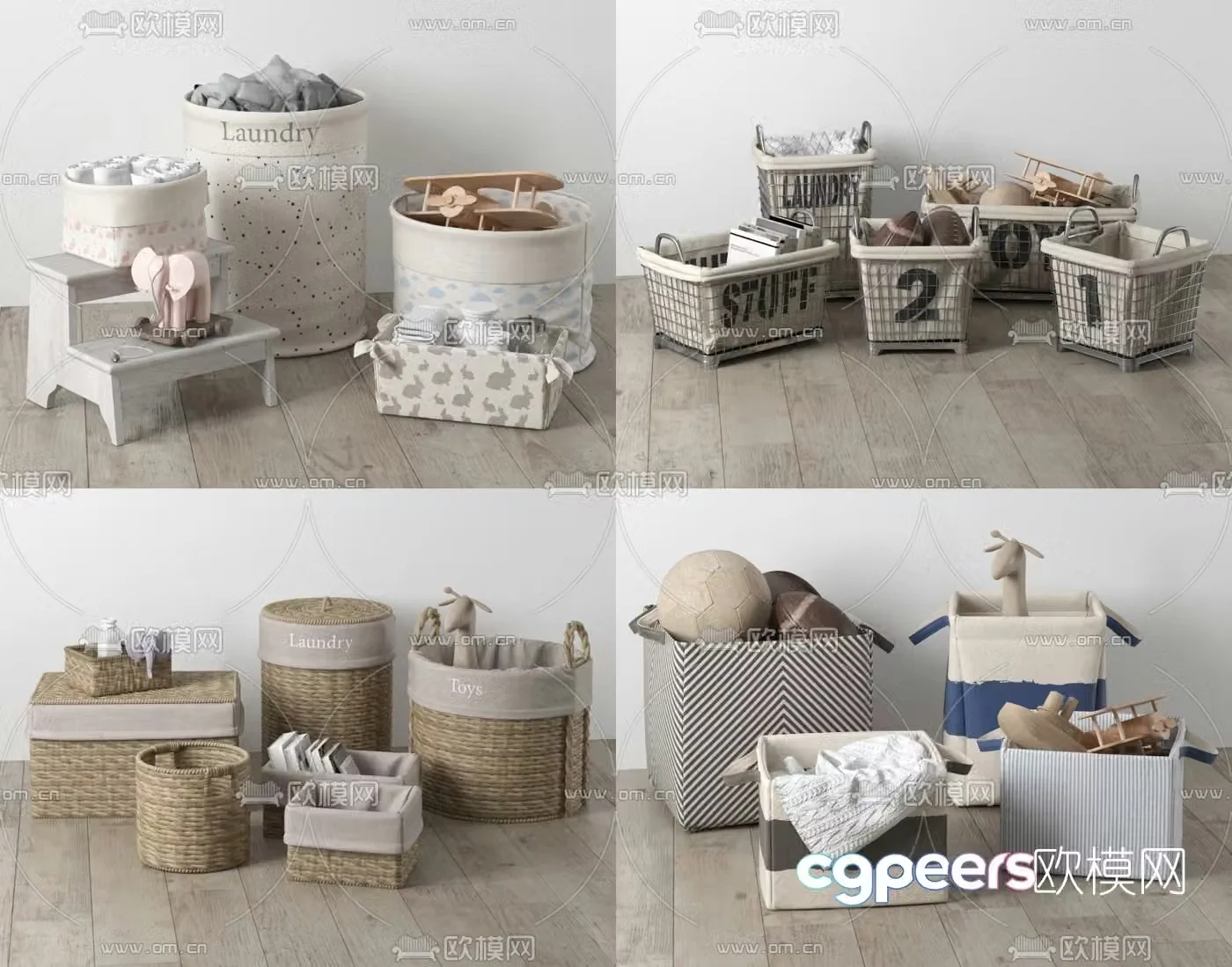 Modern children’s storage basket 3D model