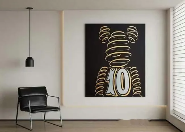 A Modern Art Piece With A Gold And Grey Color Scheme 3D Model – 7979 – CORONA Render