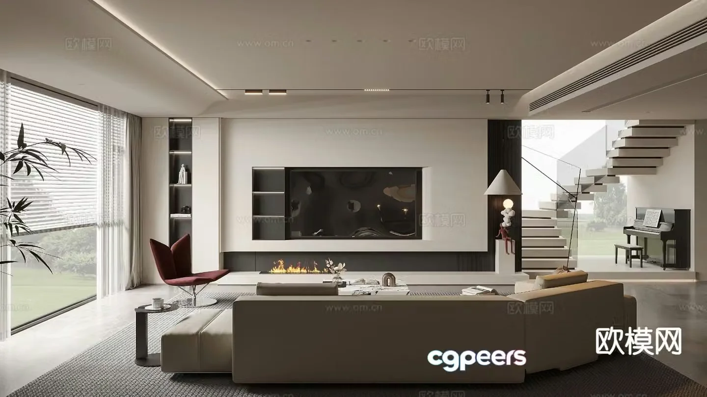 Modern living room 3d model