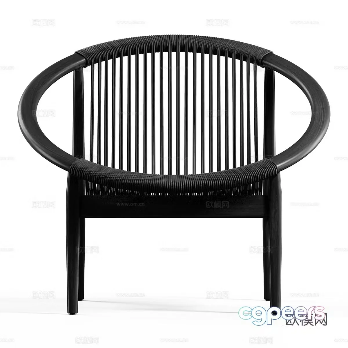 New Chinese style rattan leisure chair 3D model