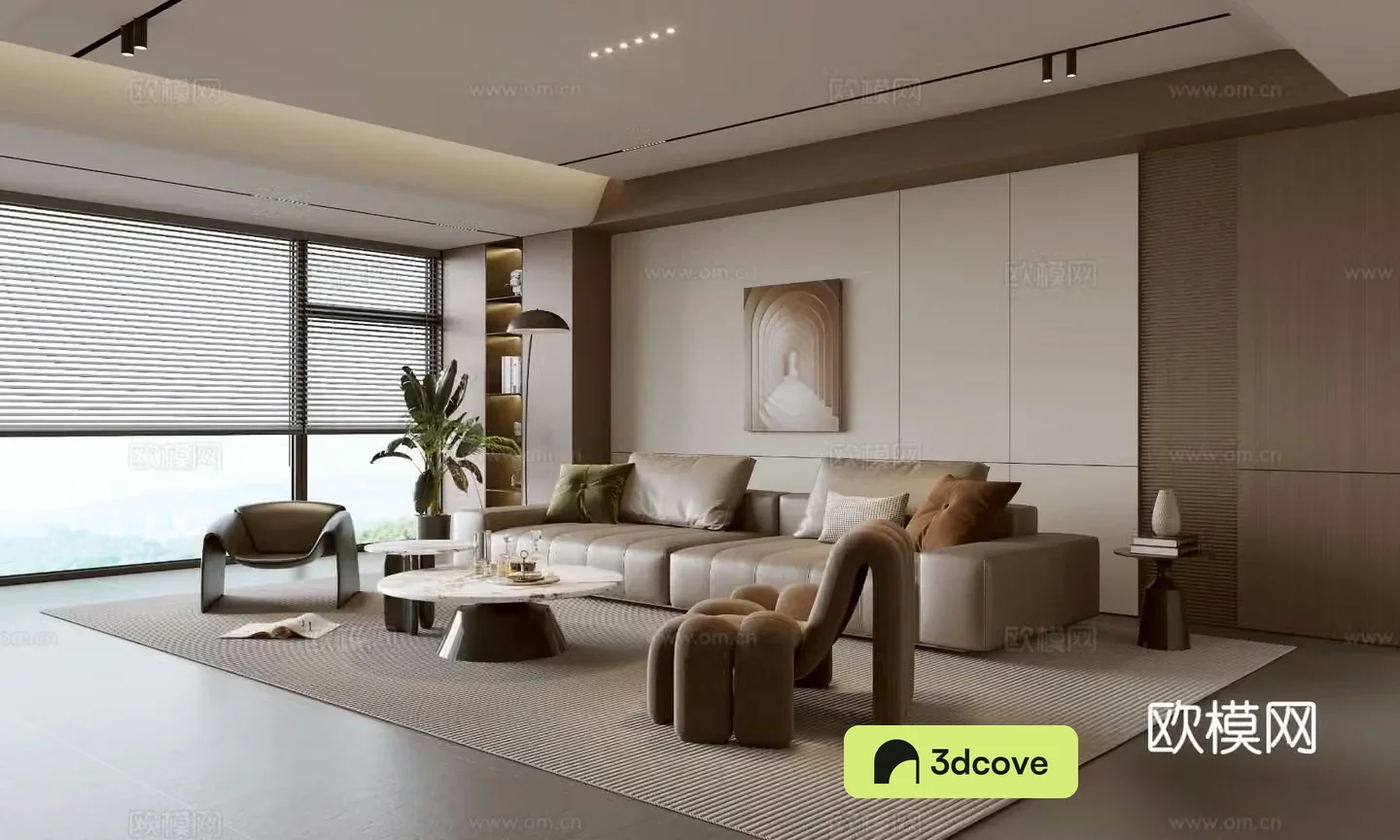 Modern Italian living room light luxury sofa coffee table combination sofa background wall balcony cabinet