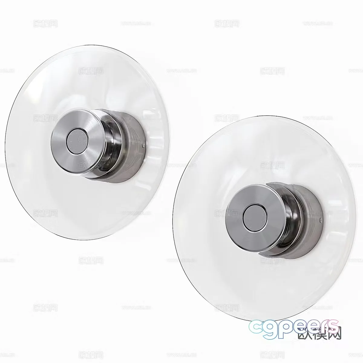 Modern minimalist disc glass wall lamp 3d model