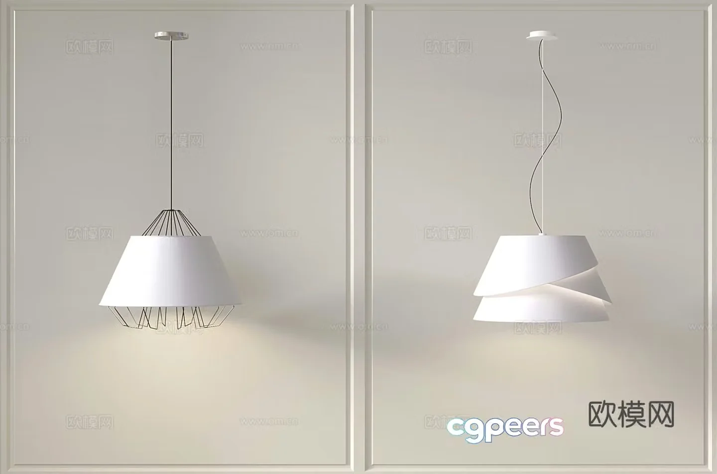 Modern minimalist creative iron chandeliers restaurant chandeliers dining chandeliers 3d model