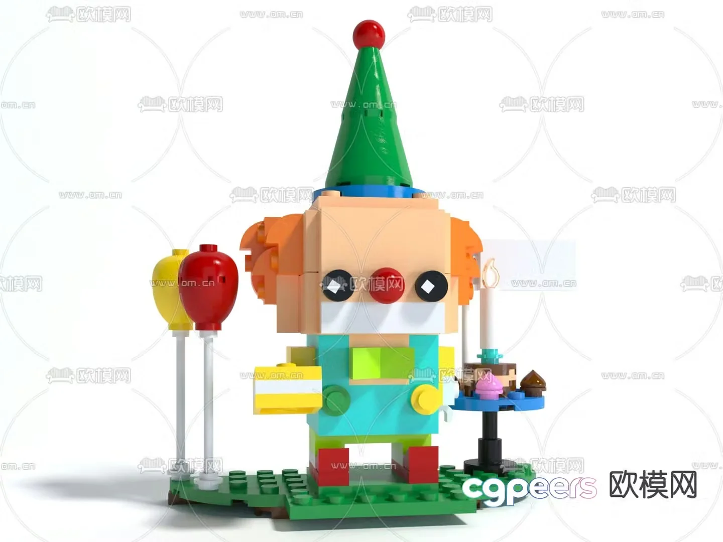Clown building blocks toy 3d model