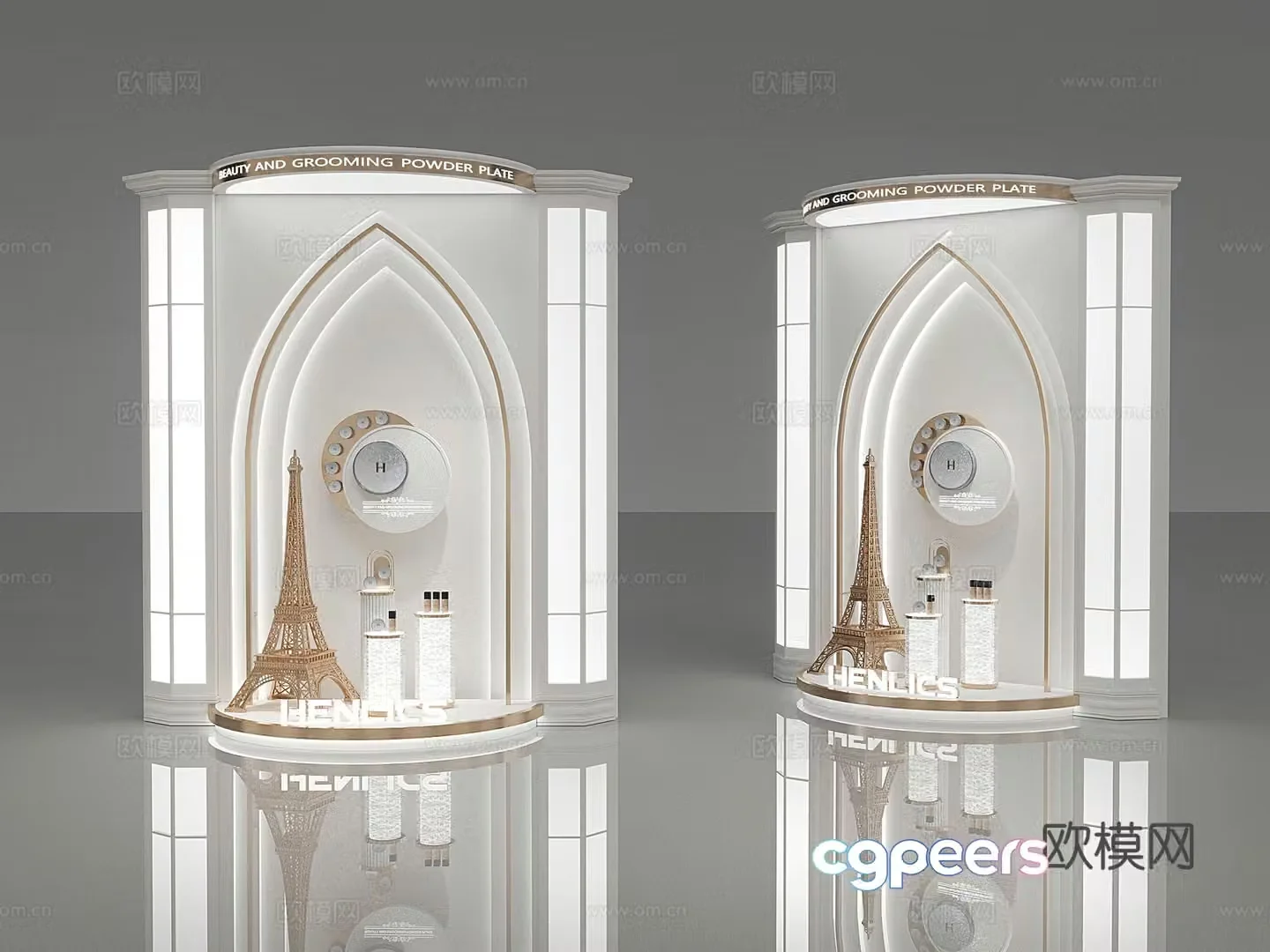 Showcase window exterior skin care window 3d model