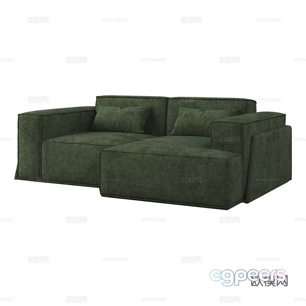 Modern simple double sofa double sofa simple double sofa living room sofa 3d model