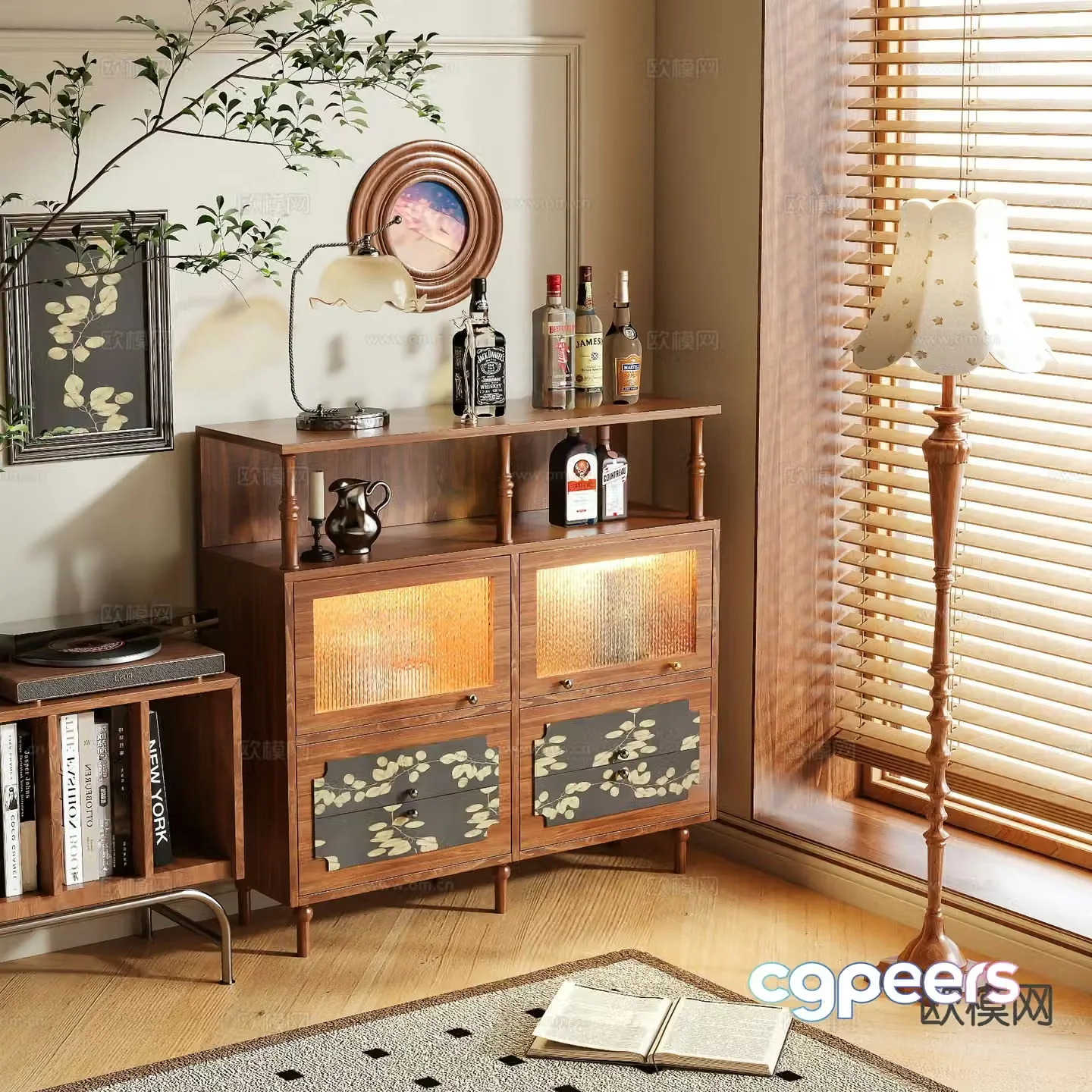 Medieval style sideboard 3d model