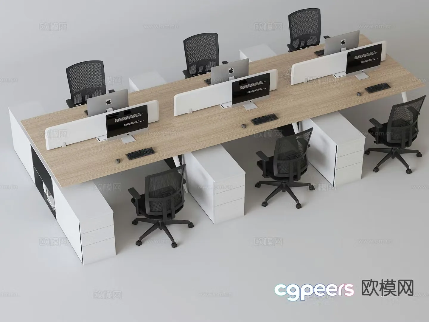 Card desk staff desk workstation 3D model
