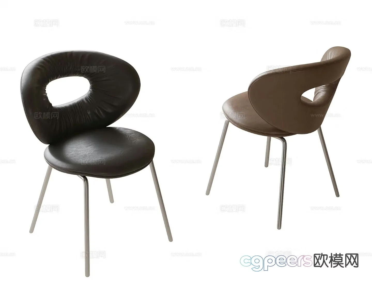 Modern dining chair single chair chair 3d model
