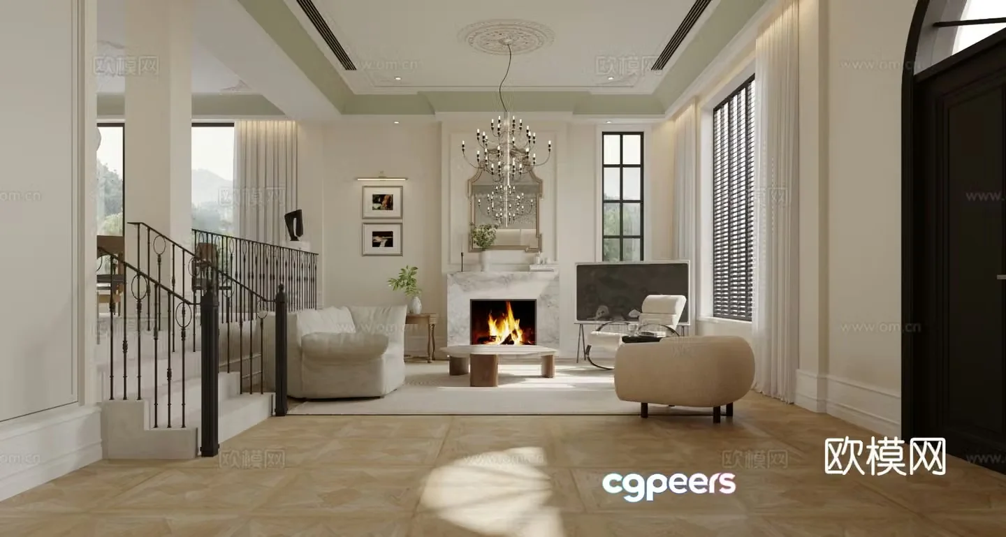 French living room 3d model