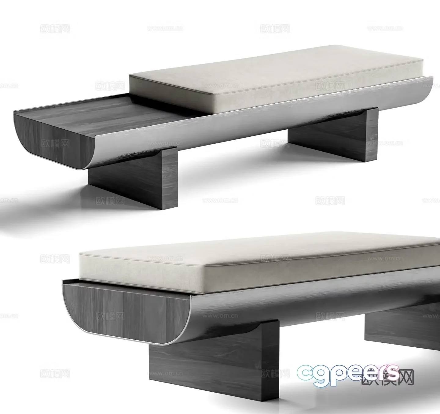 Minotti stool sofa bench bench shoe changing stool 3d model