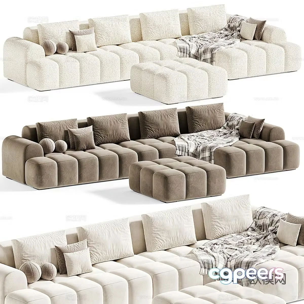 Litfad multi-person sofa corner sofa 3d model