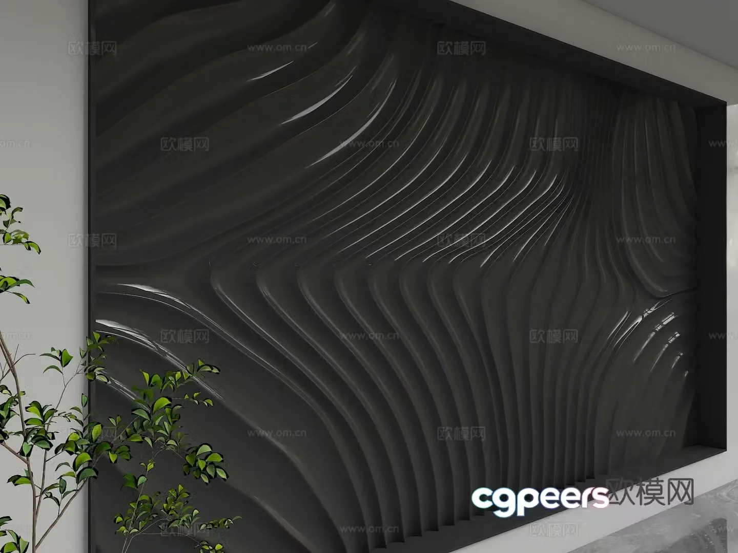 Modern background wall 3d model