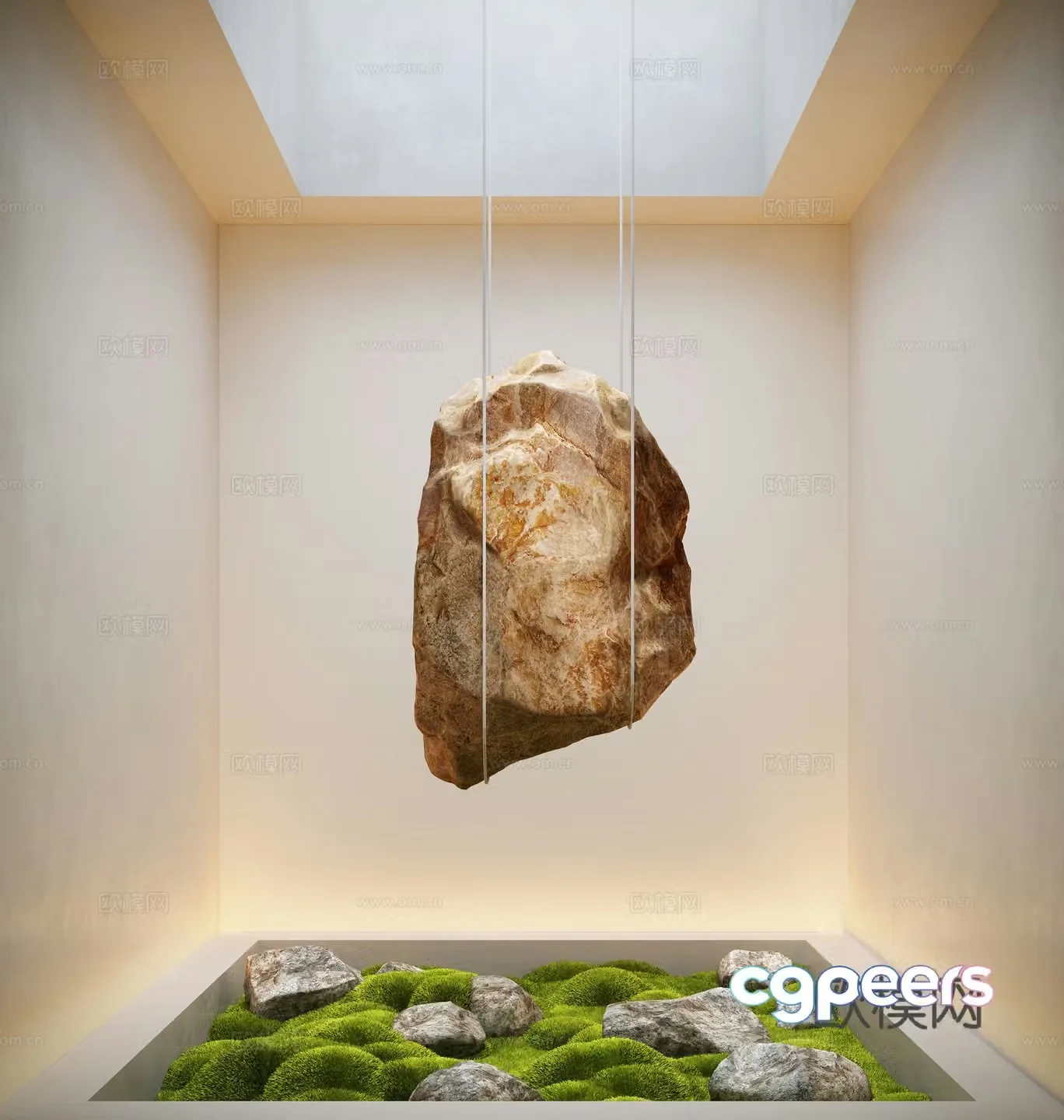 Modern interior landscape landscaping moss landscape landscape sketch landscape stone patio small landscape 3d model