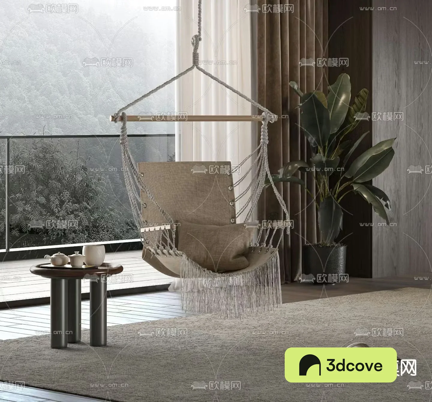 Wabi-sabi hanging chair swing chair