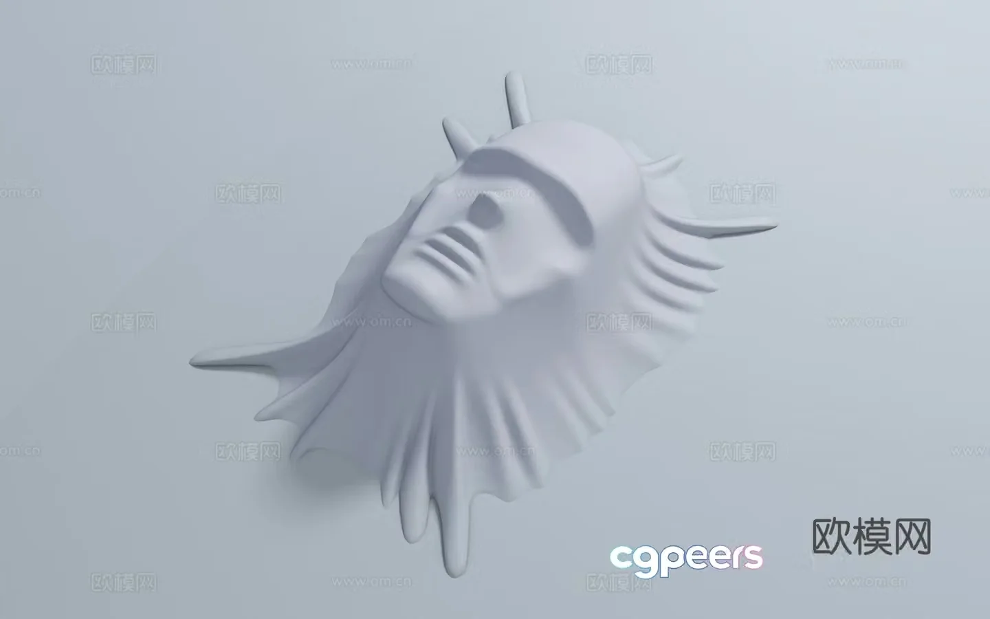 Human face mask portrait relief art creativity abstract sculpture engraving statue art ornament atmosphere 3d model