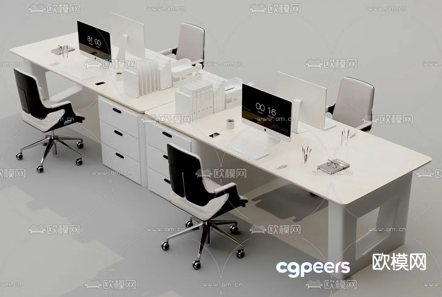 Card space desk work station staff station 3D model