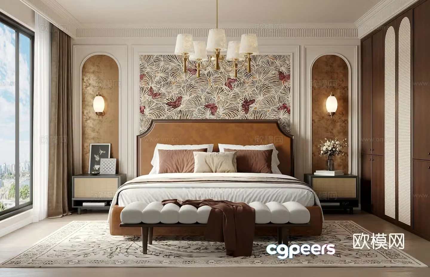 American bedroom 3d model