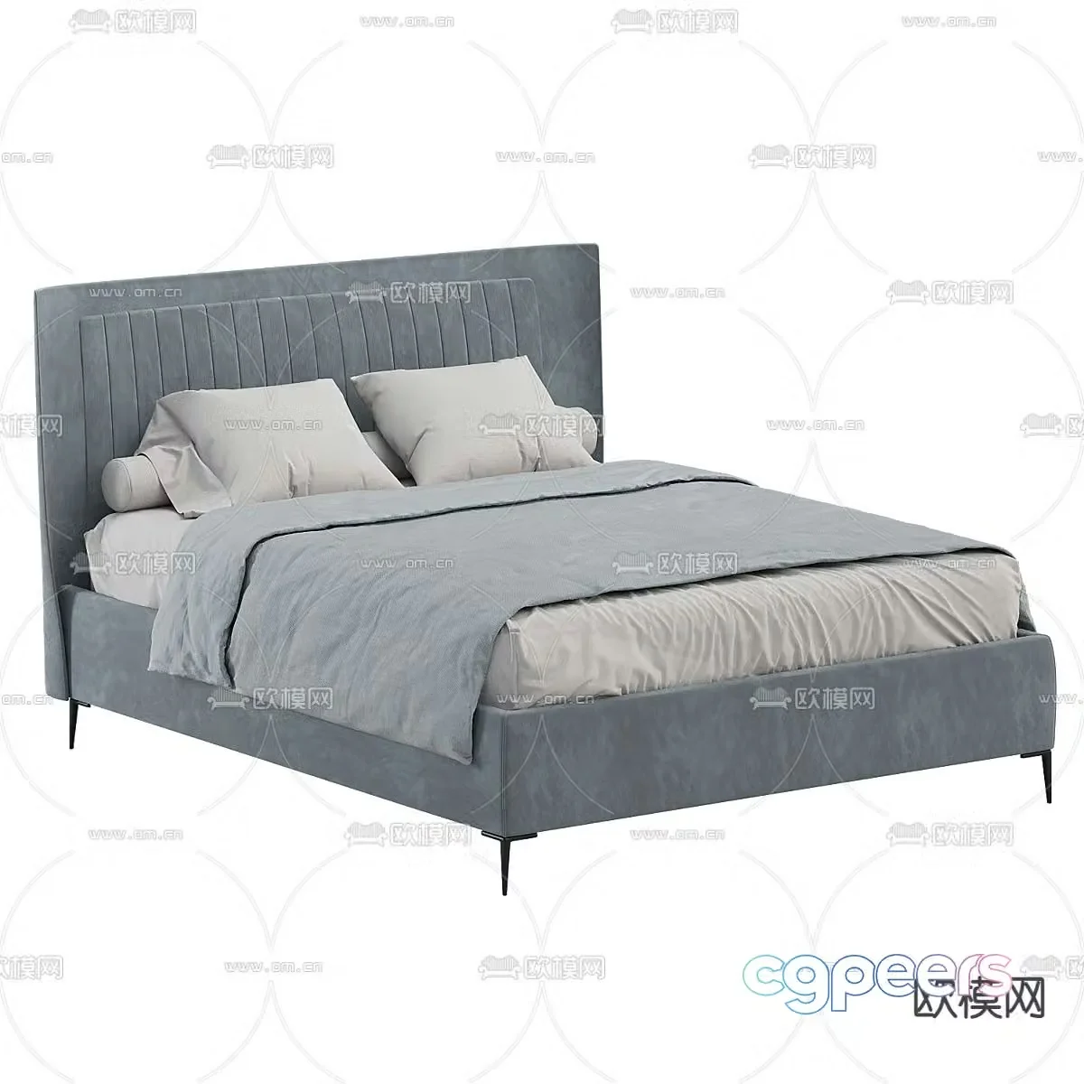 Modern double bed 3d model