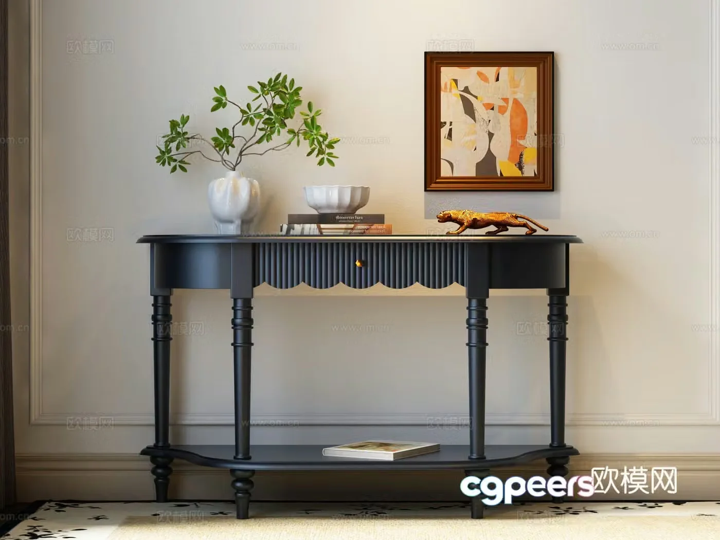 French side cabinet French entrance cabinet French end viewing platform 3D model