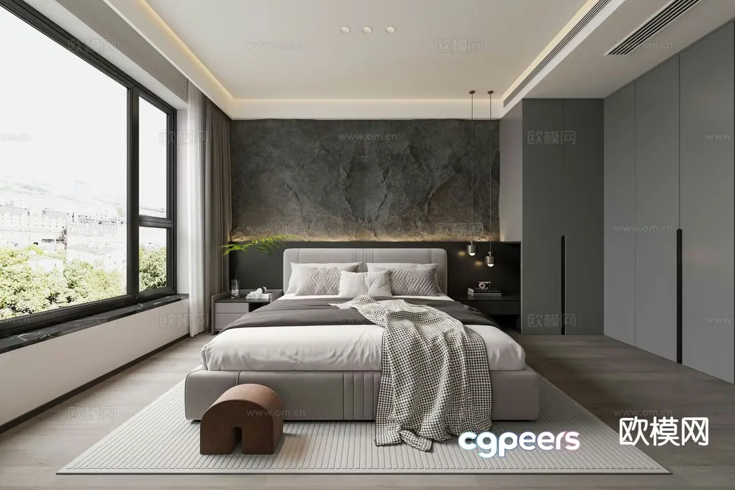 Modern bedroom master bedroom 3d model