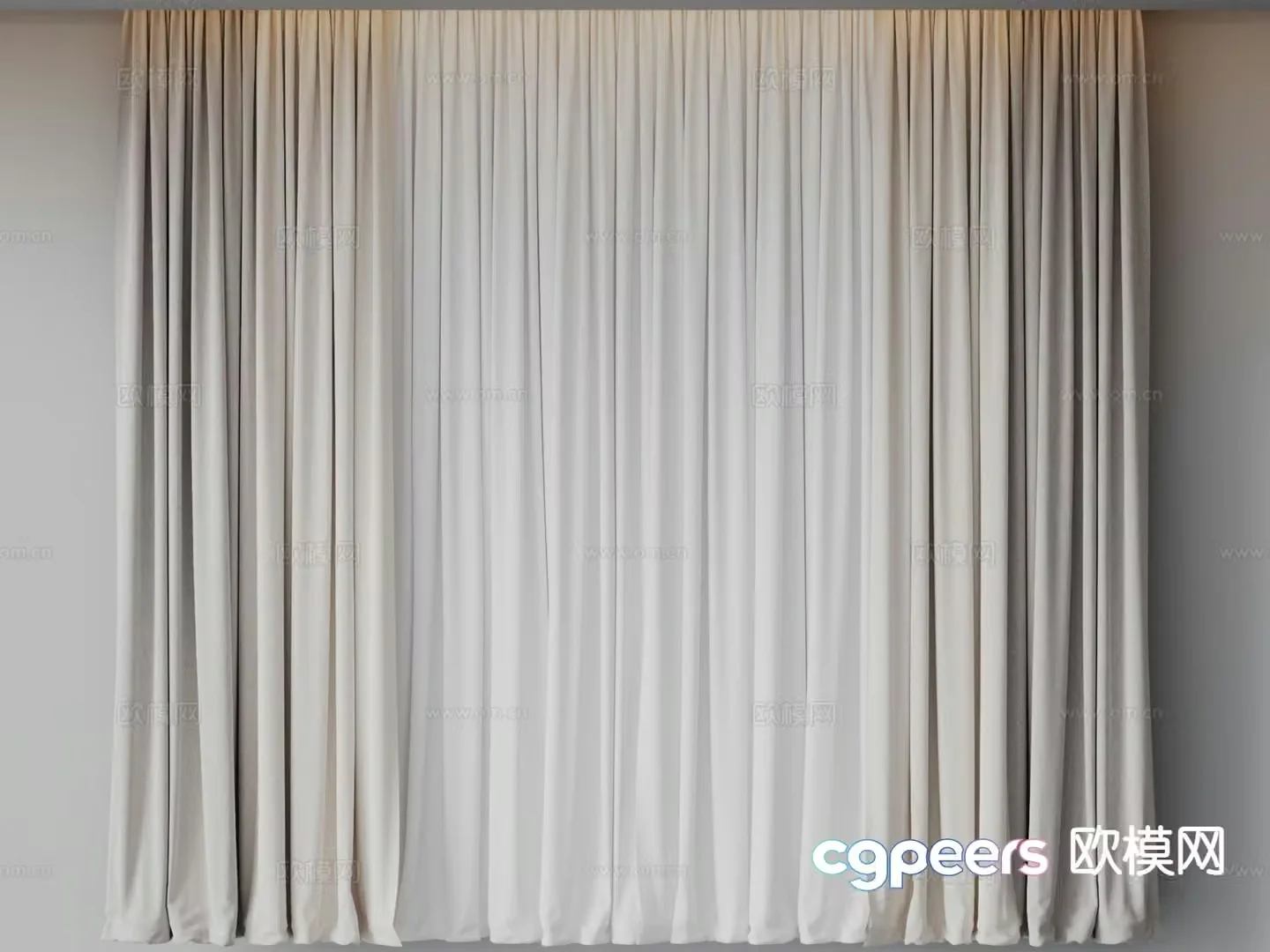 Modern curtain gauze curtain 3d model