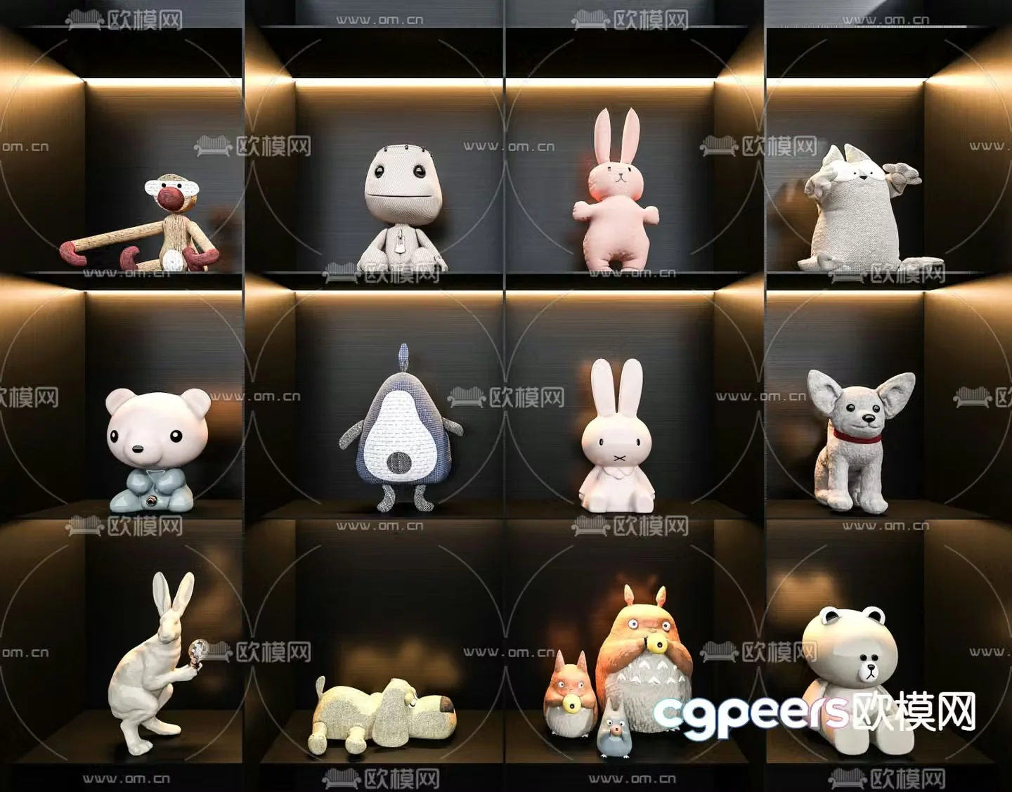 Modern plush doll toy 3d model