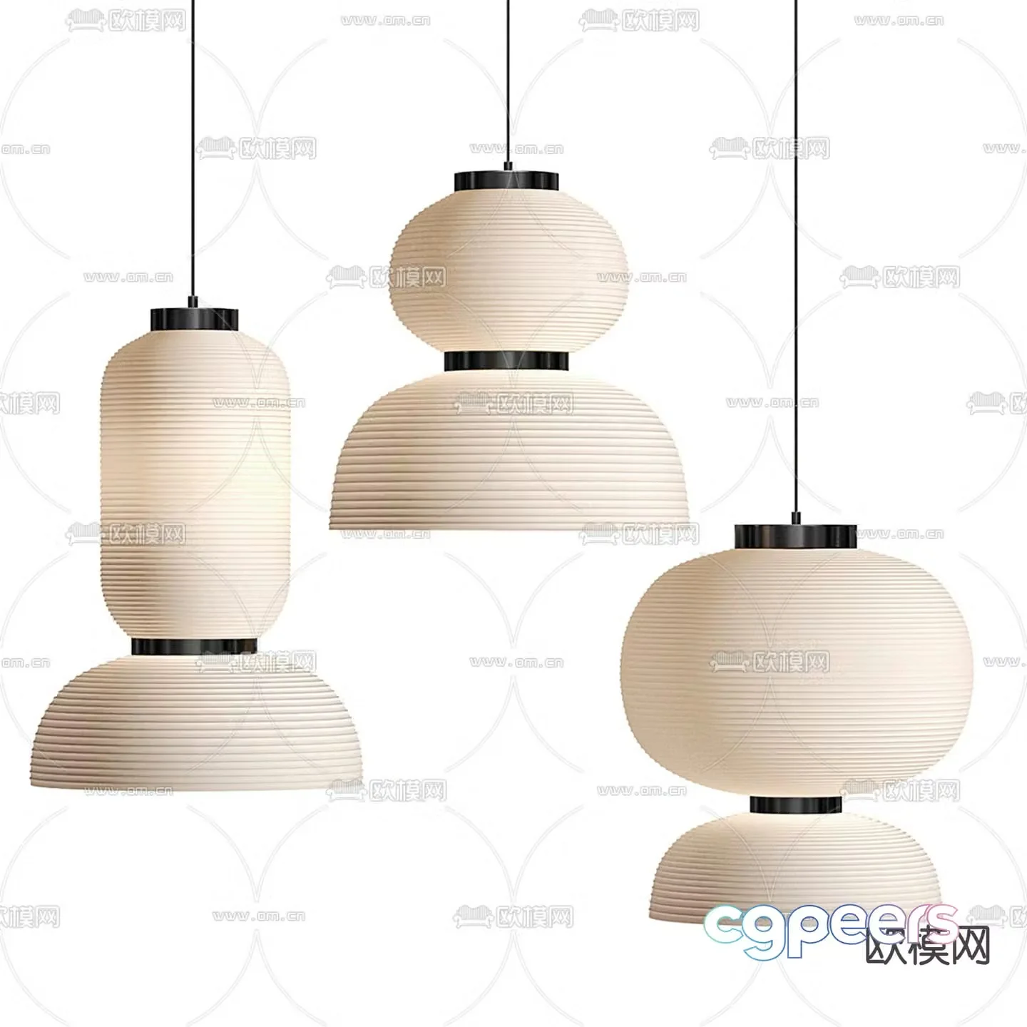 Wabi-sabi chandelier paper chandelier 3d model