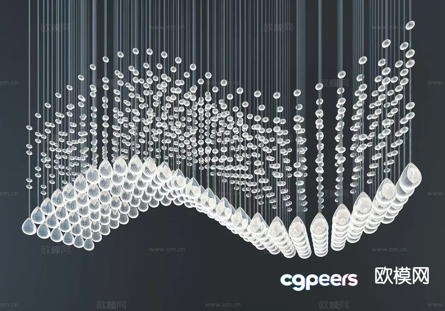 Modern crystal chandelier 3d model