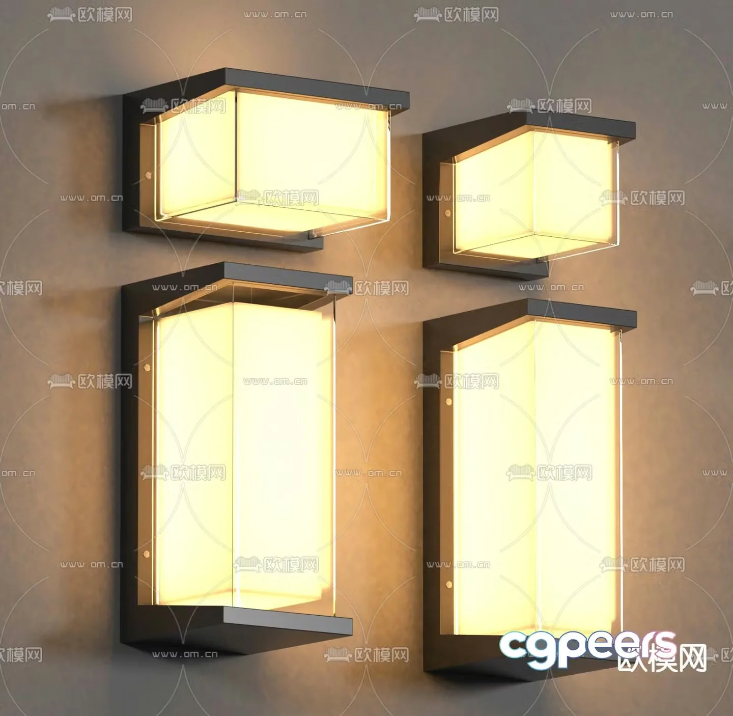 Creative wall lamp square wall lamp 3d model
