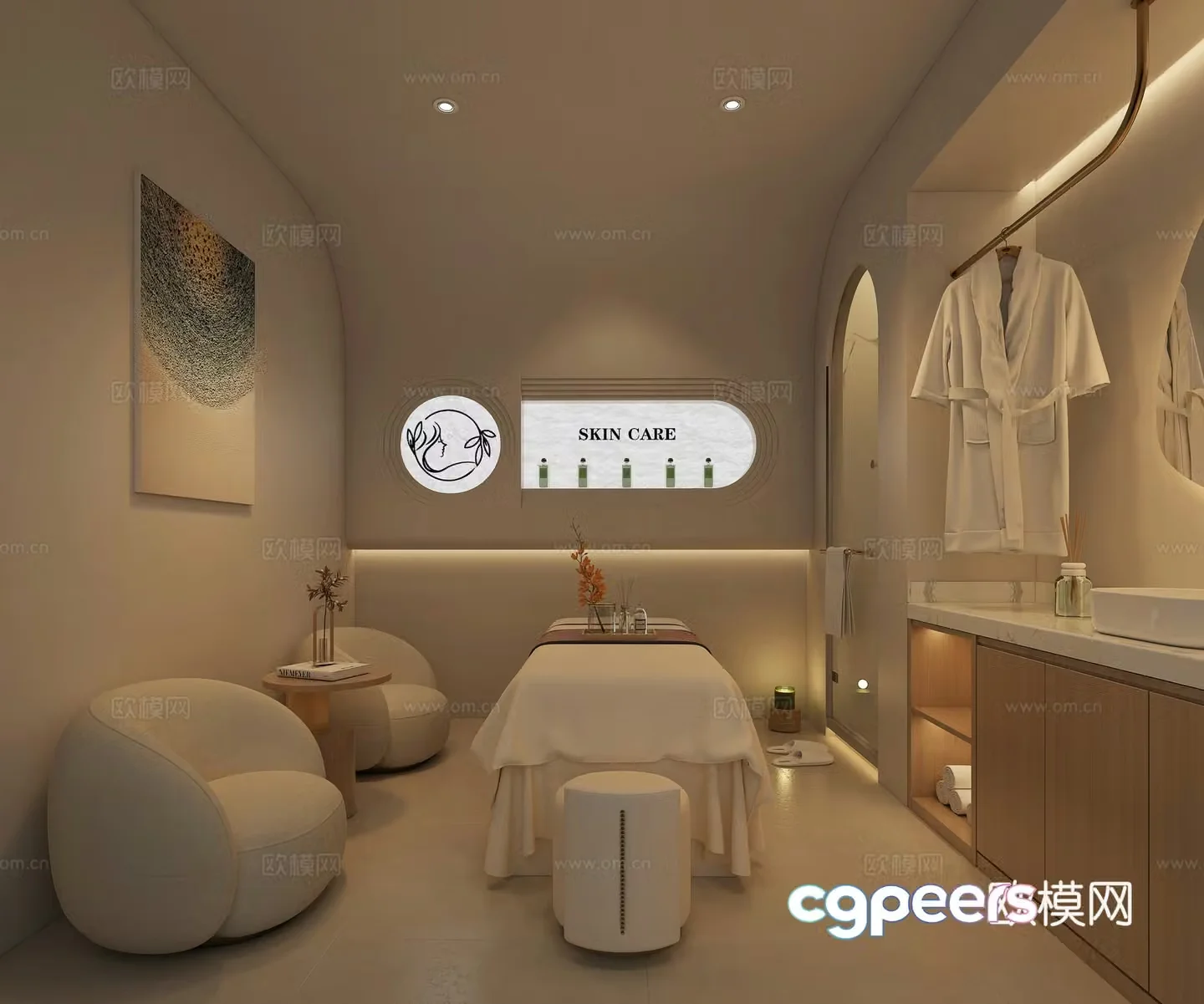 Modern beauty salon beauty salon private room beauty salon spa beauty bed beauty casual sofa 3d model