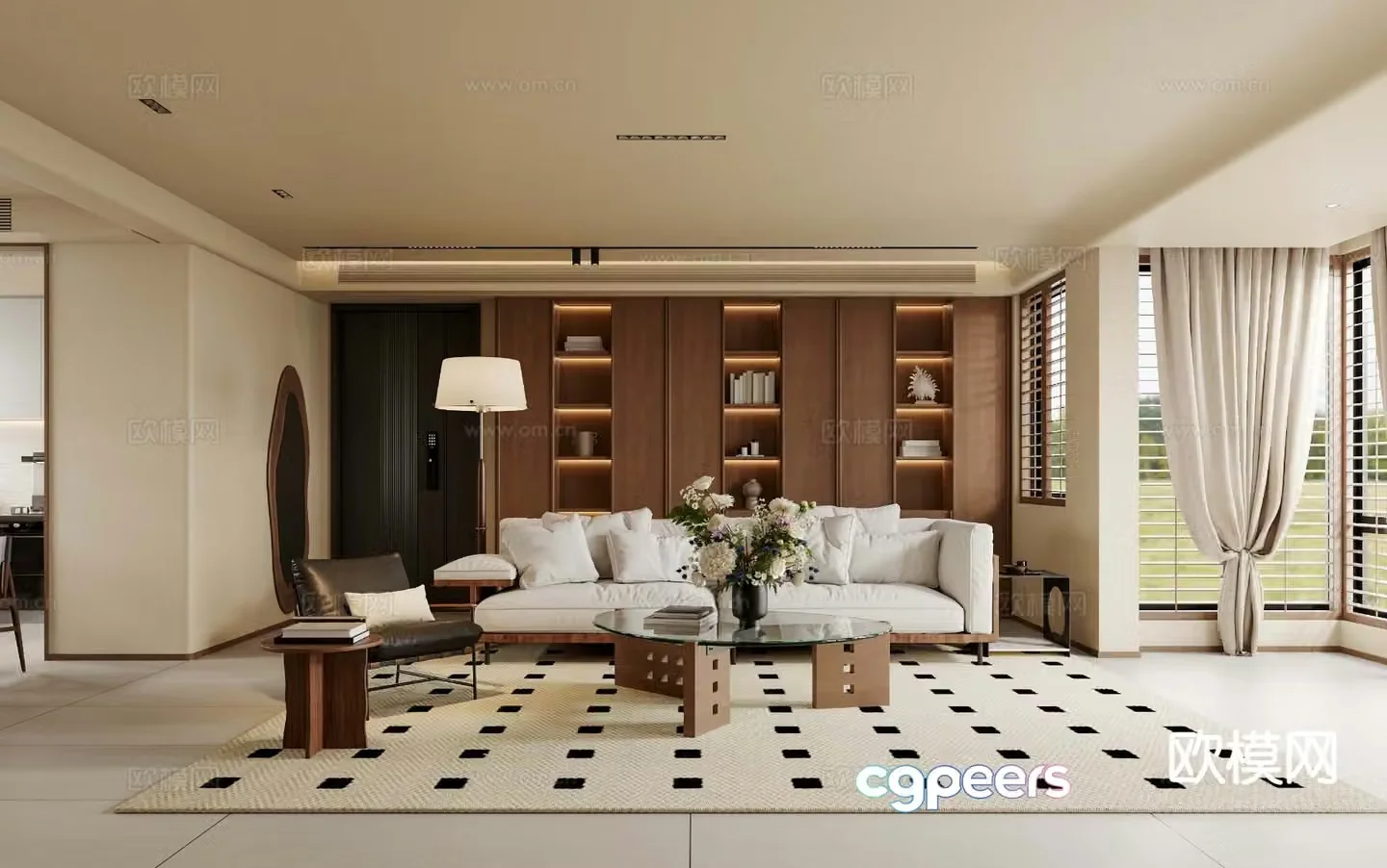 3D model of medieval style living room restaurant