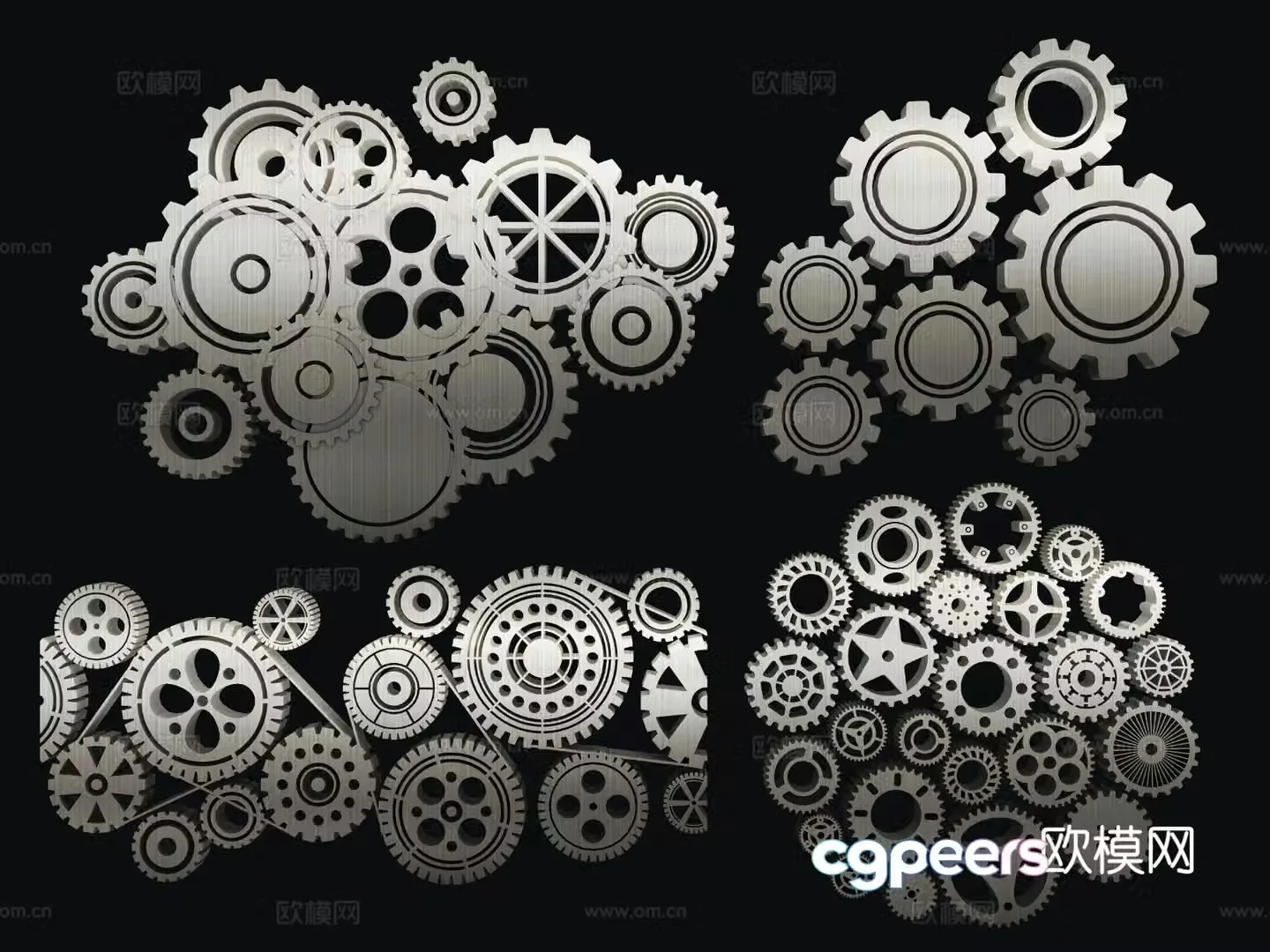 Metal gears mechanical parts wall decorations hanging decorations 3d model