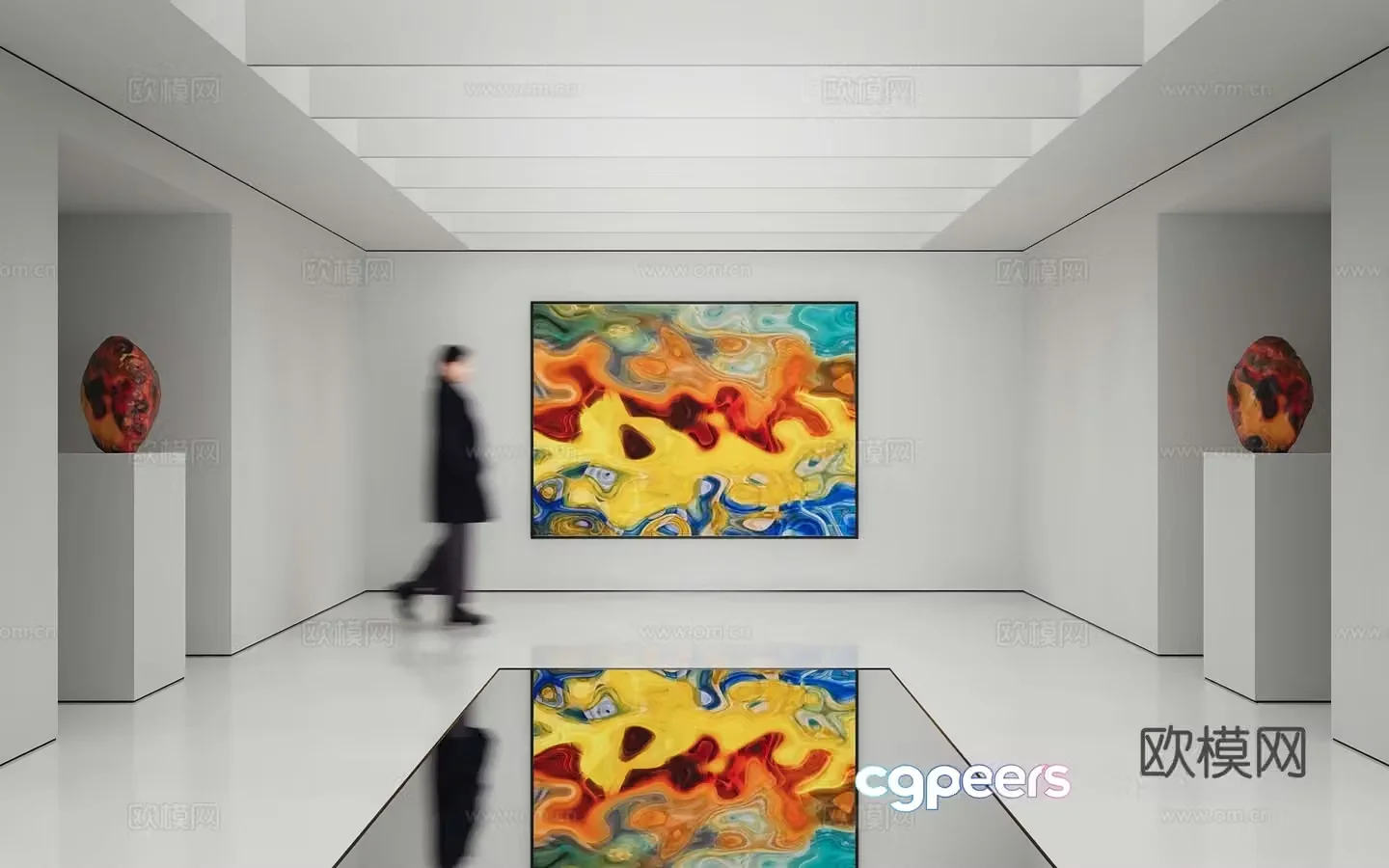 Modern abstract painting Decorative painting Art hanging painting 3d model