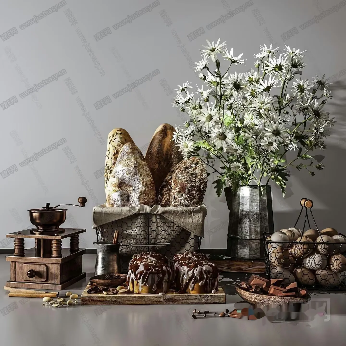 A Still Life Arrangement 3D Model – 13791 – VRAY Render