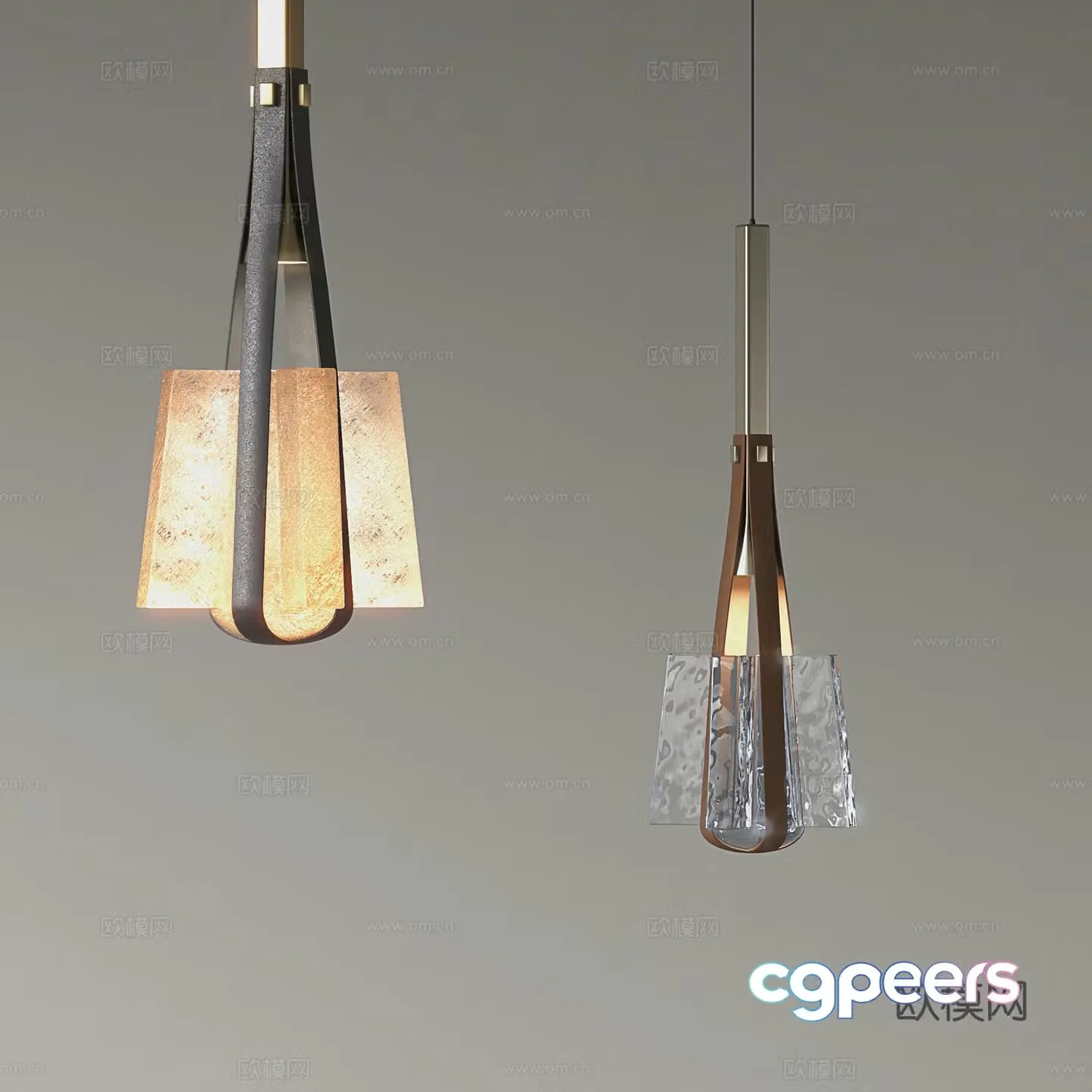 Modern chandelier restaurant chandelier glass chandelier 3d model