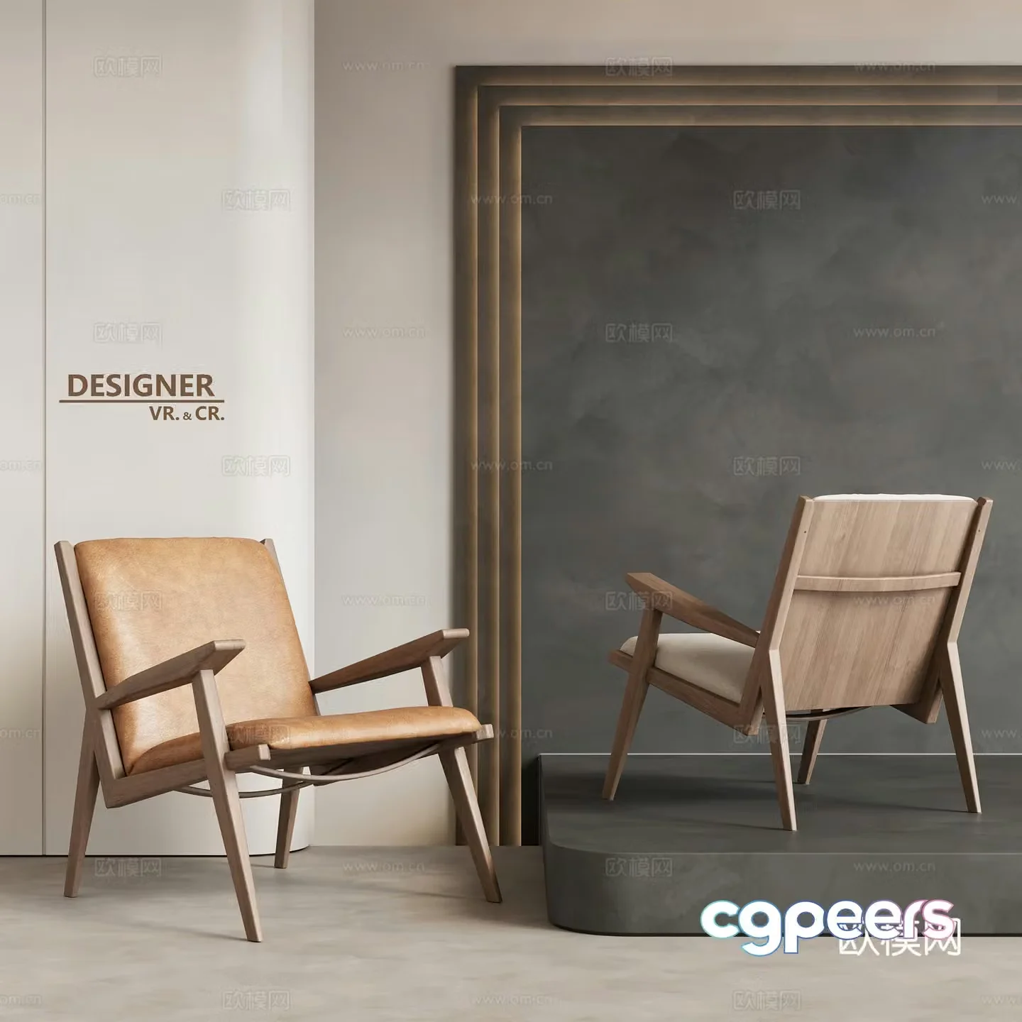 Modern leisure chair armchair leather chair 3d model
