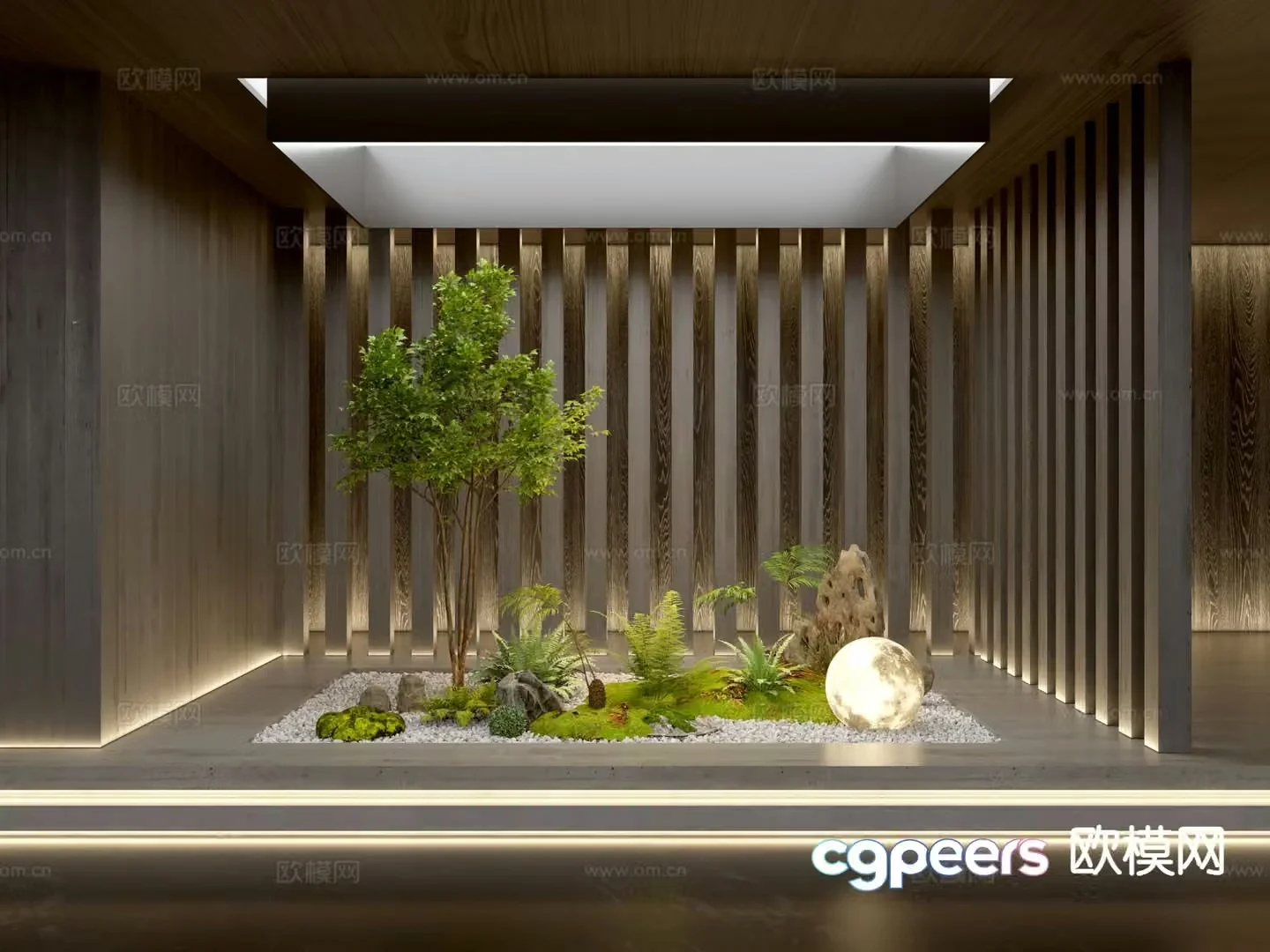 Modern indoor landscape plant landscaping 3d model