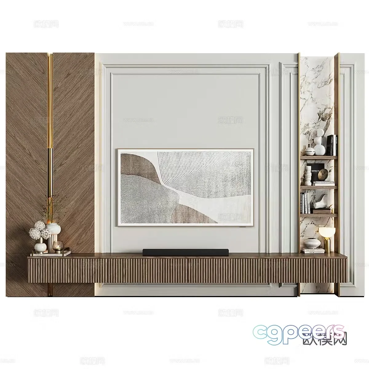 TV background wall 3d model
